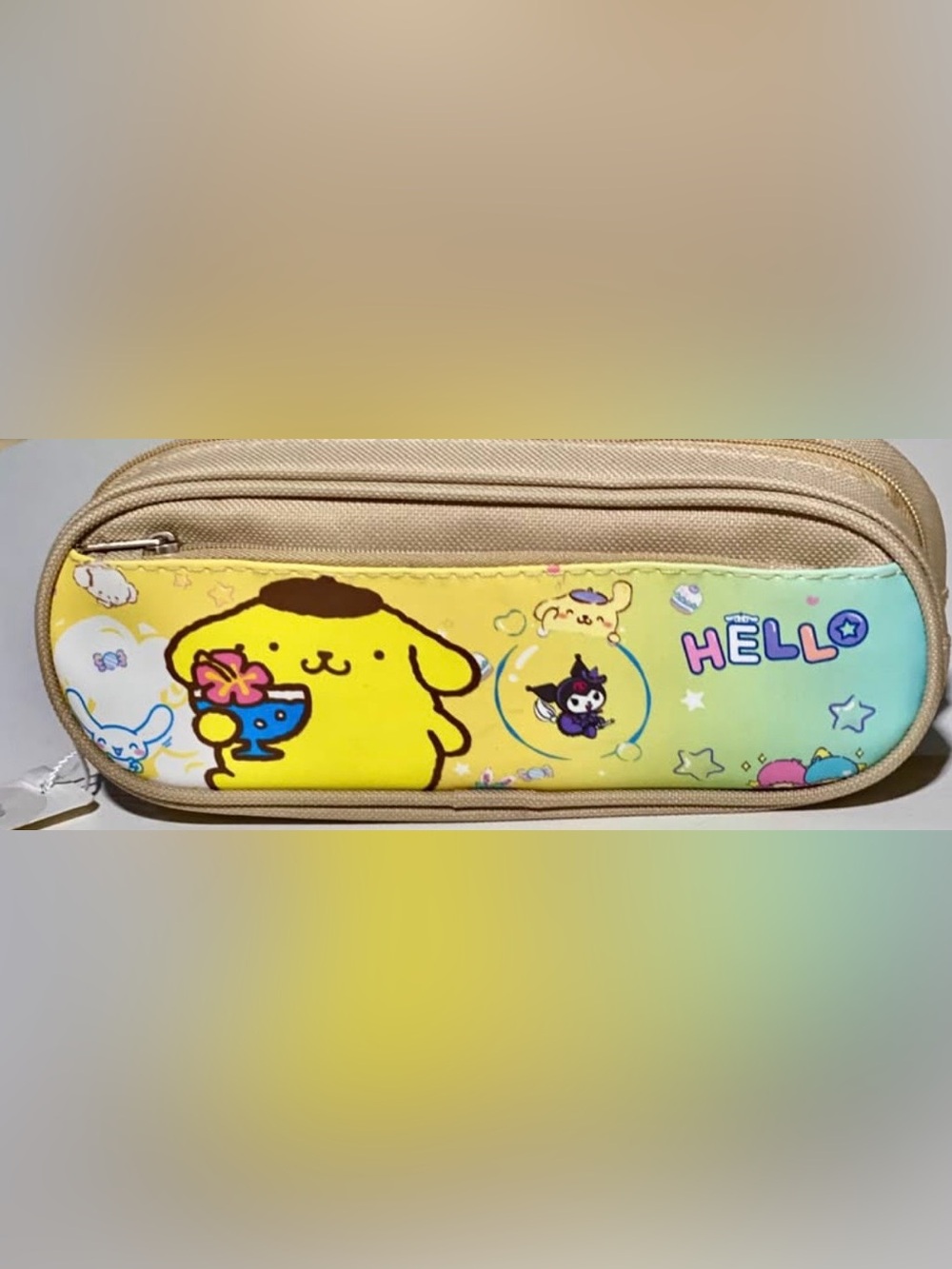 Sanrio Pompompurin Pencil Case Kawaii Zipper Pouch Makeup Cosmetic Bag